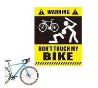 Protected Bicycle Decals Waterproof - Dont Touch My Bike Sticker, Funny Caution Tape Graphic, Reflective Warning Emblem Applique | Vinyl Security Anti Theft Bumper Sign Decor For Window