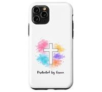 Protected By Grace Jesus Watercolor Cross Christianity Case for iPhone 11 Pro