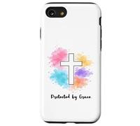 Protected By Grace Jesus Watercolor Cross Christianity Case for iPhone SE (2020) / 7/8