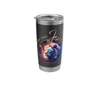 Protected by King Jesus - Cosmic Lion Design Stainless Steel Insulated Tumbler