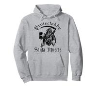 Protected BY Santa Muertes For Him, Her, Women, Men Pullover Hoodie