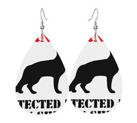 Protected By Shepherd German Women'S Dangle Earrings Lightweight Teardrop Dangle Faux Leather Earrings Trendy Pierced Earring For Accessories Women Married
