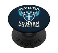 Protected No Harm Will Come Near Christian Psalm 91 Navy PopSockets Adhesive PopGrip