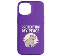 Protecting My Peace Capybara Retro Case for iPhone 15
