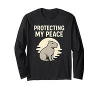 Protecting My Peace Capybara Retro Long Sleeve T-Shirt