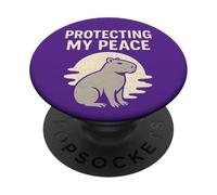 Protecting My Peace Capybara Retro PopSockets Adhesive PopGrip