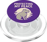 Protecting My Peace Capybara Retro PopSockets PopGrip for MagSafe
