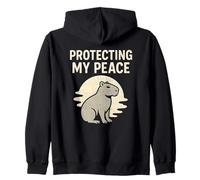 Protecting My Peace Capybara Retro Zip Hoodie