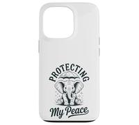 Protecting My Peace Cute Elephant Mental Wellness Vintage Case for iPhone 13 Pro