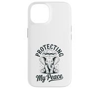 Protecting My Peace Cute Elephant Mental Wellness Vintage Case for iPhone 14