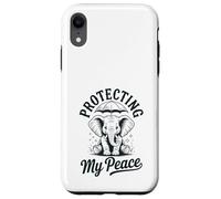 Protecting My Peace Cute Elephant Mental Wellness Vintage Case for iPhone XR