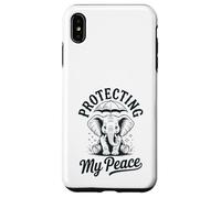 Protecting My Peace Cute Elephant Mental Wellness Vintage Case for iPhone XS Max