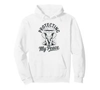 Protecting My Peace Cute Elephant Mental Wellness Vintage Pullover Hoodie