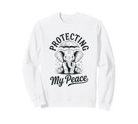 Protecting My Peace Cute Elephant Mental Wellness Vintage Sweatshirt