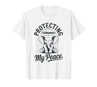 Protecting My Peace Cute Elephant Mental Wellness Vintage T-Shirt