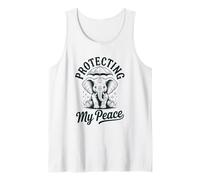 Protecting My Peace Cute Elephant Mental Wellness Vintage Tank Top