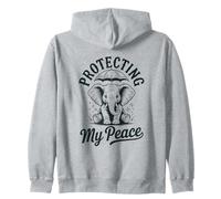 Protecting My Peace Cute Elephant Mental Wellness Vintage Zip Hoodie