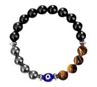 Protection Bracelet for Men Women, Amethyst Bracelet as Get Well Gifts for Women After Surgery Evil Eye Bracelets as Boss Day Gifts Healing Bracelets for Inspirational Gift (Black)