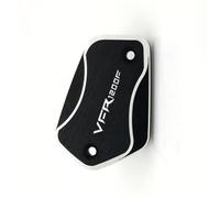 Protection parts Motorcycle CNC Front Brake Fluid Tank Reservoir Guard Cover Oil Cap Protector For VFR1200F DTC(Black- Silver)