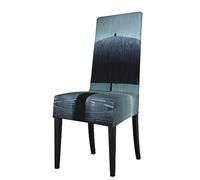 Protection Seat Cover for Dining Chair -Removable/Stretch Black Umbrella in The rain Print Chair Cover, for Kitchen, Office