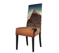 Protection Seat Cover for Dining Chair -Removable/Stretch Dreaming of The Pyramids of Khufu Print Chair Cover, for Kitchen, Office