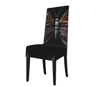 Protection Seat Cover for Dining Chair -Removable/Stretch Mystery Butterfly Print Chair Cover, for Kitchen, Office