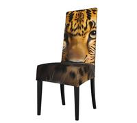 Protection Seat Cover for Dining Chair - Removable/Stretch The deep-Eyed Leopard Print Chair Cover, for Kitchen, Office