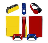 Protective 04682 For PS5 Console Disc Edition & Digital Sticker Vinyl Decal Cover For Ps5 Controller & Charging Station & Headset & Media Remote Bubble-Free Residue-Free(Digital Edition)