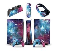 Protective 17195 For PS5 Console Disc Edition & Digital Sticker Vinyl Decal Cover For Ps5 Controller & Charging Station & Headset & Media Remote Bubble-Free Residue-Free(Digital Edition)