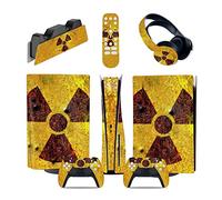 Protective 57111 For PS5 Console Disc Edition & Digital Sticker Vinyl Decal Cover For Ps5 Controller & Charging Station & Headset & Media Remote Bubble-Free Residue-Free(Disc Version)