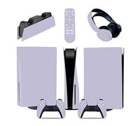 Protective 94420 For PS5 Console Disc Edition & Digital Sticker Vinyl Decal Cover For Ps5 Controller & Charging Station & Headset & Media Remote Bubble-Free Residue-Free(Disc Version)