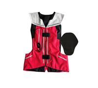 Protective Airbag Vest Motorcycle Inflatable Protective Jacket For Riders 0.2S Triggers The Body, Back/neck Airbag(Red,S)