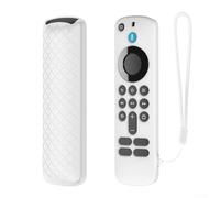 Protective and shockproof silicone case for Fire TV 4K and HD newest model, designed to keep the remote safe while maintaining button accessibility (White)