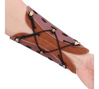 Protective Arm Guard, Bow Arrow Arm Guard Leather Bracer Safe Strap Armband Arm Hand Guard Protector with Adjustable Size for Children Adolescent Youth 8.2 x 7.28inch