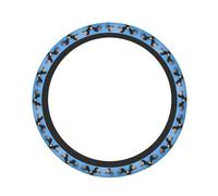 Protective Brown Bald Eagle Print Universal Fit Steering Wheel Sleeve, Anti Slip Breathable Car Grip, Easy Install 15in/38cm Cover