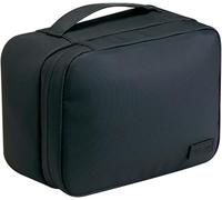 Protective Brush Storage Bag Dust-Proof Case Travel Makeup Large Capacity with Fixing Strap Easy to Carry Handle Black One Size(Black)