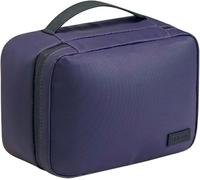 Protective Brush Storage Bag Dust-Proof Case Travel Makeup Large Capacity with Fixing Strap Easy to Carry Handle Black One Size(Purple)