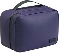 Protective Brush Storage Bag Dust-Proof Case Travel Makeup Large Capacity with Fixing Strap Easy to Carry Handle Black One Size(Purple)