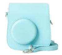Protective Camera Case Compatible with Instax Mini SE 7 Plus 7+ Instant Camera, PU Leather Bag with Adjustable Shoulder Strap, Compact Carrying Bag for Women Girls Travel Daily Use Home (Blue)