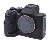 Protective Camera Case Compatible with Sony a7 IV a7S III A1 A7M4 A7SM3 Alpha 1 A7IV Camera, Custom Fit PU Leather Half Case with Opening Bottom and Hand Grip Design, Compact Carrying Storage (Black)