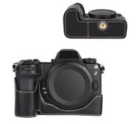 Protective Camera Case for Nikon Z6III Mirrorless Camera,For Nikon Z6 III Half Case with Soft Microfiber Inner For Nikon Z6 III Camera Cover Function Well 1/4"-20 Hole Retro PU Texture-Dark Black