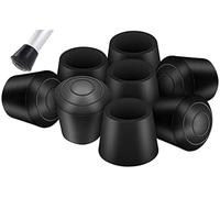 Protective caps for chair legs, 20 pieces rubber chair leg caps, table chair leg caps, odourless, round tables and chairs, foot protectors for hardwood floors, black (15 mm - 16 mm)