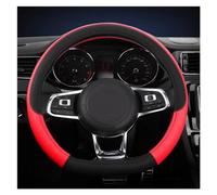 Protective Case Car Steering Wheel Cover D/O Shape 36cm PU Leather Steering Wheel Protective Cover For Civic For Ciimo For Jade Steering Hood(RED D SHAPE)