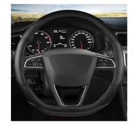Protective Case Car Steering Wheel Protective Cover Carbon Fiber Leather D Shape 38CM For Seat For Ibiza For Toledo For Mii Steering Hood(Black)