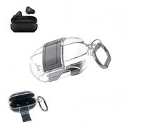 Protective Case Compatible with Beats Solo Buds, TPU Waterproof Shockproof Cover with Carabiner (Transparent)