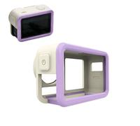 Protective Case Compatible with DJI Action 5 Pro/4/3, PC+TPU Case, Detachable Design, Heat Dissipation Vents, Shockproof (White Purple)