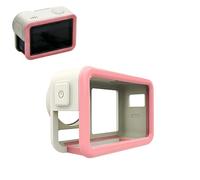 Protective Case Compatible with DJI Action 5 Pro/4/3, PC+TPU Case, Detachable Design, Heat Dissipation Vents, Shockproof (White Pink)