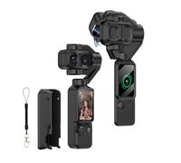 Protective Case Compatible with DJI Osmo Pocket 4P, Hard Shell Case Magnetic Gimbal Screen Protective Cover Anti-Scratch Camera Lens Guard Protection with Wrist Strap ，Black