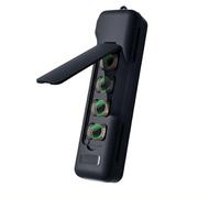 Protective Case Compatible with DJI Pocket 4, Anti-Drop Hard Shell Cover with Filter Storage, Magnetic Slot for 4 Filters, Soft Silicone Grip (Black)