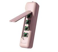 Protective Case Compatible with DJI Pocket 4, Anti-Drop Hard Shell Cover with Filter Storage, Magnetic Slot for 4 Filters, Soft Silicone Grip (Pink)